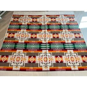 Vintage Wool Pendleton Blanket Beaver State Robes And Shawls Tribal 83”x 86” JL